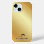 Metallisches Goldschablone-Monogramm Personalisier Case-Mate iPhone Hülle (Rückseite)
