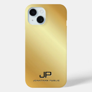 Metallisches Goldschablone-Monogramm Personalisier Case-Mate iPhone Hülle