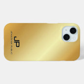Metallisches Goldschablone-Monogramm Personalisier Case-Mate iPhone Hülle (Rückseite (Horizontal))