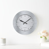 Metallisches graues Aluminiumsiegel Große Wanduhr (Zuhause)