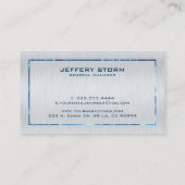 Metallisches graues, blaues Border, gegossener Sta Visitenkarte (Rückseite)