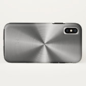 Metallisches graues Imitat aus rostfreiem Stahl Case-Mate iPhone Hülle (Rückseite (Horizontal))