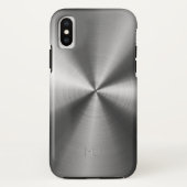Metallisches graues Imitat aus rostfreiem Stahl Case-Mate iPhone Hülle (Rückseite)