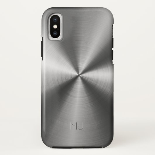 Metallisches graues Imitat aus rostfreiem Stahl Case-Mate iPhone Hülle (Rückseite)