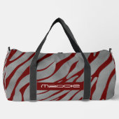Metallisches Gray Zebra Stripes Muster Duffle Bag (Vorderseite)