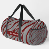 Metallisches Gray Zebra Stripes Muster Duffle Bag (Rechte Ecke)