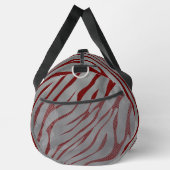 Metallisches Gray Zebra Stripes Muster Duffle Bag (Rechts)