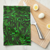 metallisches Grün, texturiert Geschirrtuch (Viertel Falte)