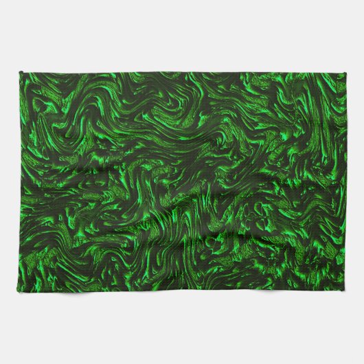 metallisches Grün, texturiert Geschirrtuch (Horizontal)