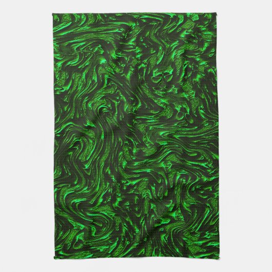 metallisches Grün, texturiert Geschirrtuch (Vertikal)