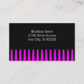 Metallisches Haarlogo | Stylist Comb Visitenkarte (Rückseite)