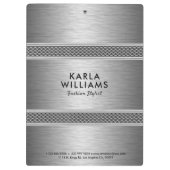 Metallisches hellgraues modernes geometrisches Des Klemmbrett (Rückseite)