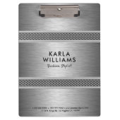 Metallisches hellgraues modernes geometrisches Des Klemmbrett (Vorderseite)