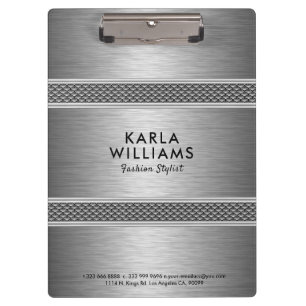 Metallisches hellgraues modernes geometrisches Des Klemmbrett