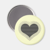 Metallisches Herz Magnet, grau Magnet (Vorderseite/Rückseite)