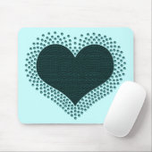 Metallisches Herzmousepad, Aquamarin Mousepad (Mit Mouse)