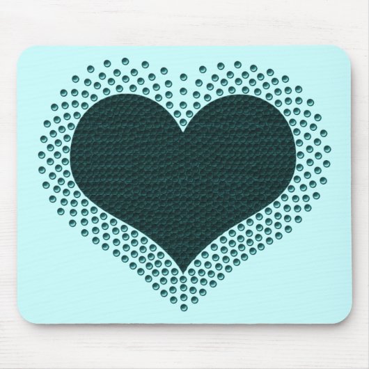 Metallisches Herzmousepad, Aquamarin Mousepad (Vorne)