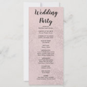 Metallisches Hochzeitsprogramm für hellrosa und fl (Rückseite)