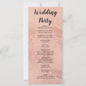 Metallisches Hochzeitsprogramm für leichte Orangen (Rückseite)