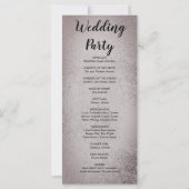 Metallisches Hochzeitsprogramm für Silber und Flor (Rückseite)