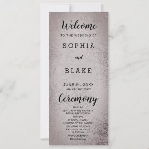 Metallisches Hochzeitsprogramm für Silber und Flor