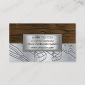 Metallisches Holzkörnchen | Gravur der industriell Visitenkarte (Rückseite)