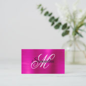 Metallisches Hot Pink Foil Extravagantes Monogramm Visitenkarte (Stehend Vorderseite)