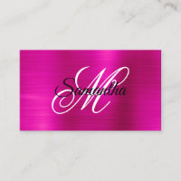 Metallisches Hot Pink Foil Extravagantes Monogramm