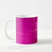 Metallisches Hot-Pink-Signature-Monogramm Kaffeetasse (Links)