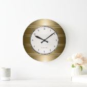 Metallisches Imitat-Gold Stripes Muster Große Wanduhr (Zuhause)