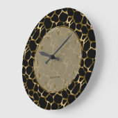 Metallisches Imitat-Gold u. schwarzer Große Wanduhr (Winkel)