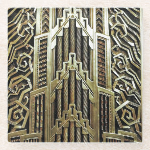 Metallisches Jugendstil-Design, Vintag, elegant, s Glasuntersetzer