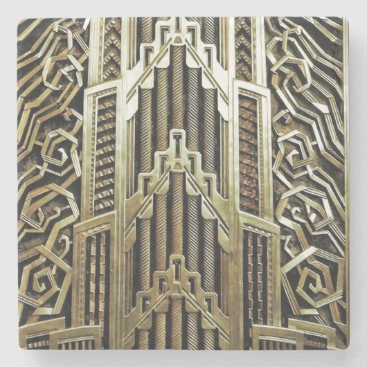 Metallisches Jugendstil-Design, Vintag, elegant, s Steinuntersetzer (Vorderseite)