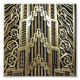 Metallisches Jugendstildesign, vintage, elegant, c Fotodruck