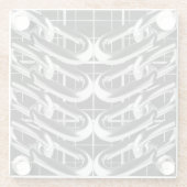 Metallisches Kettenmuster Glasuntersetzer (Rückseite)