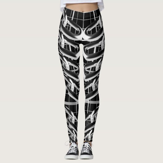 Metallisches Kettenmuster Leggings (Vorderseite)