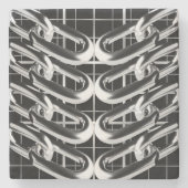 Metallisches Kettenmuster Steinuntersetzer (Vorderseite)