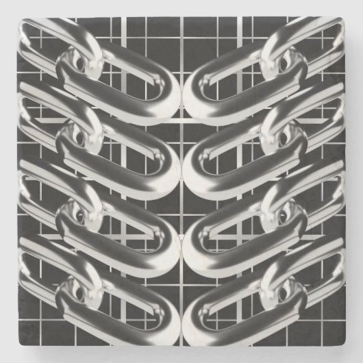 Metallisches Kettenmuster Steinuntersetzer (Vorderseite)