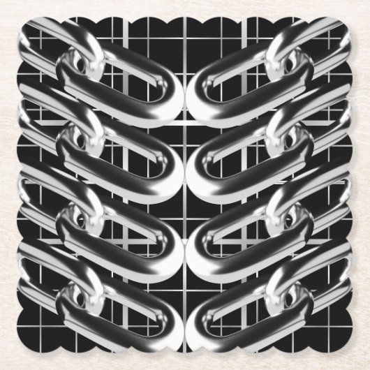 Metallisches Kettenmuster Untersetzer (Vorderseite)