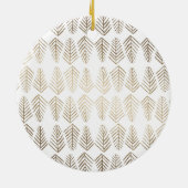 Metallisches Kiefernmuster - Gold Keramik Ornament (Hinten)