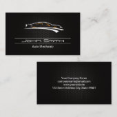 Metallisches Kohlenstofffasermuster | Auto-Logo Visitenkarte (Vorne/Hinten)