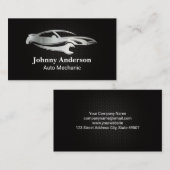 Metallisches Kohlenstofffasermuster | Car Wrench-L Visitenkarte (Vorne/Hinten)