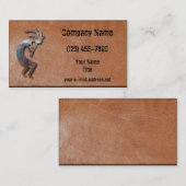 Metallisches Kokopelli gealtertes Leder Visitenkarte (Vorne/Hinten)