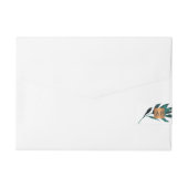 Metallisches Kupfer aus blauem Blattmetall mit Mon Rundum-Adressaufkleber (Rückseite)