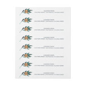 Metallisches Kupfer aus blauem Blattmetall mit Mon Rundum-Adressaufkleber (Bogen)