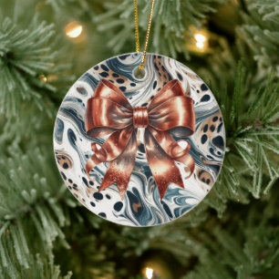Metallisches Kupferband Leopard Hintergrund Keramik Ornament