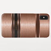 Metallisches Kupferbraun geometrisches Design. Case-Mate iPhone Hülle (Rückseite (Horizontal))