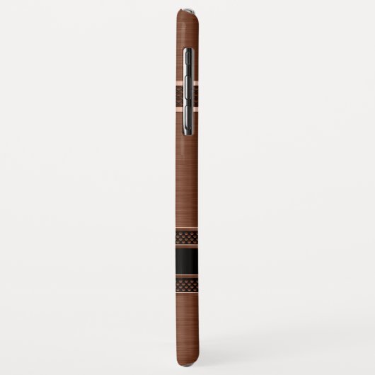 Metallisches Kupferbraun geometrisches Design. Case-Mate iPhone Hülle (Hinten/Links)