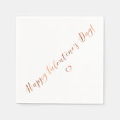 Metallisches Kupferlook Valentinstag-Design Serviette (Vorderseite)