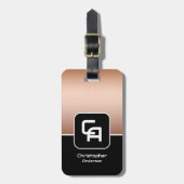 Metallisches Kupfermonogramm Gepäckanhänger (Vorderseite vertikal)